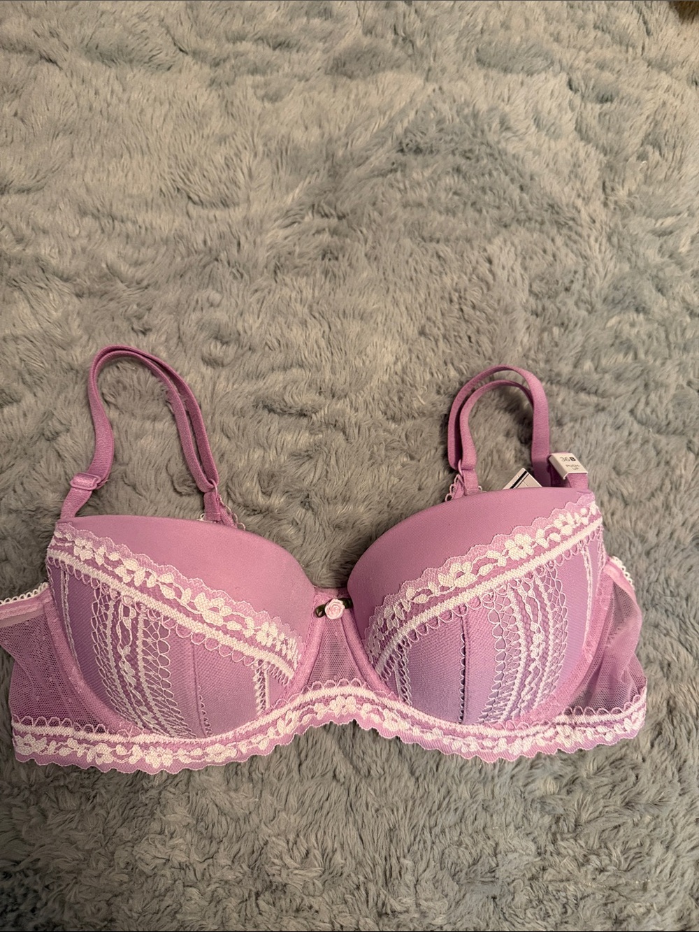 PINK Victoria's Secret Push-Up Lavender Lace Underwire Bra